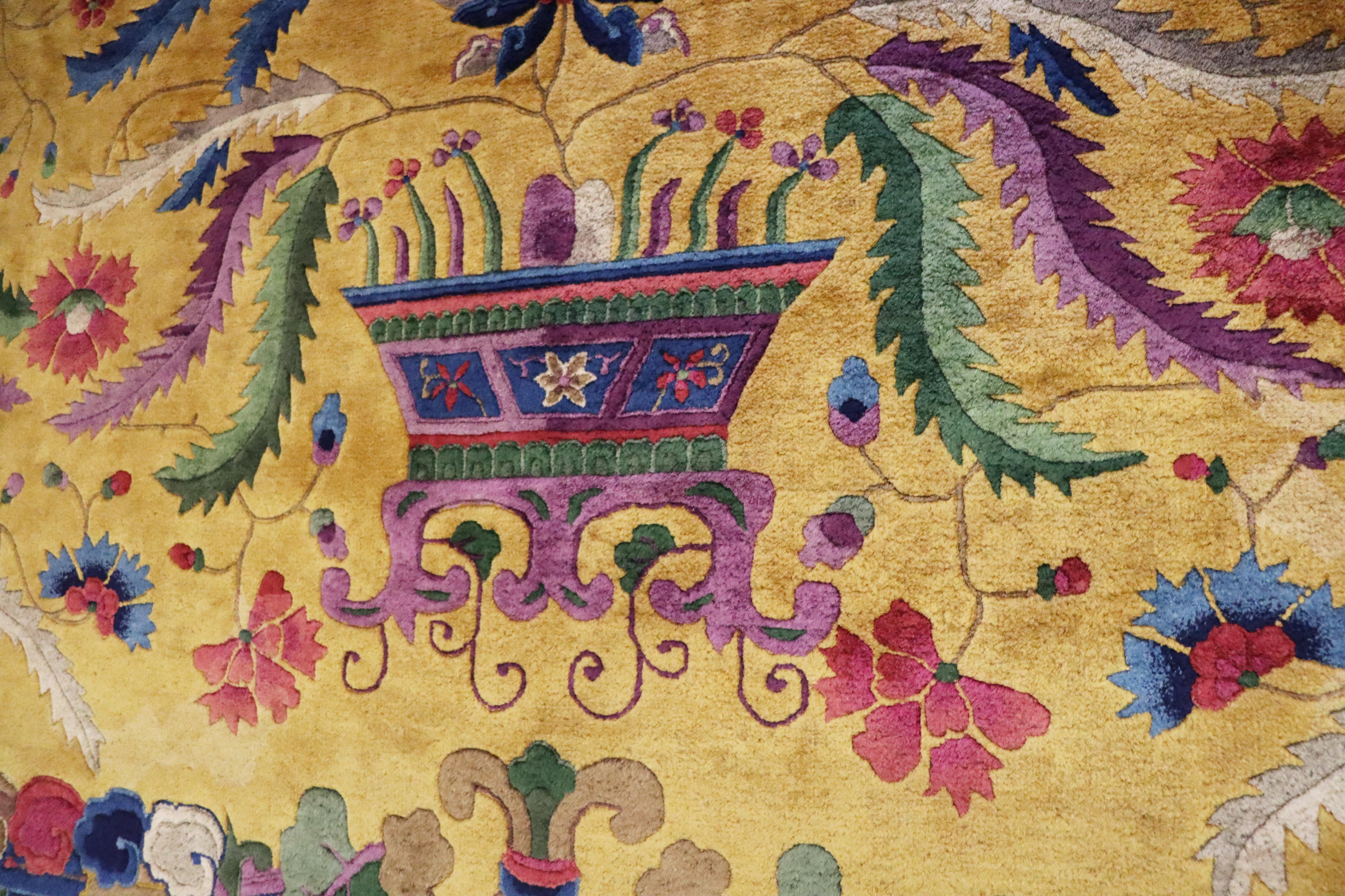 Tapis Art Déco ancien, tapis de dynastie Excellent état - En vente à Evanston, IL