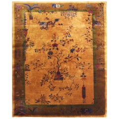 Antique Art Deco Carpet, Lemon Color