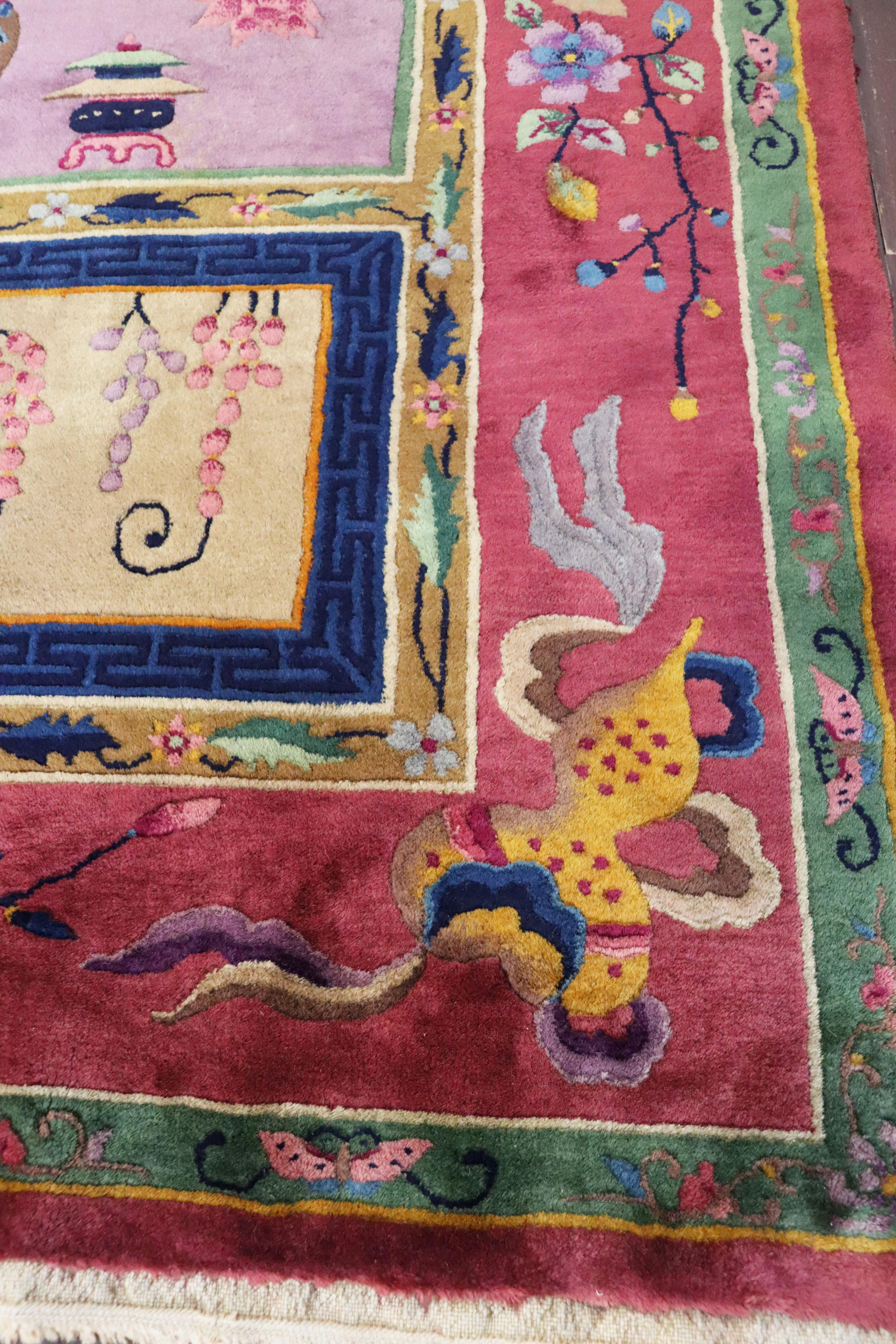 Antiker Art-déco-Teppich, sehr ungewöhnlich im Angebot 2