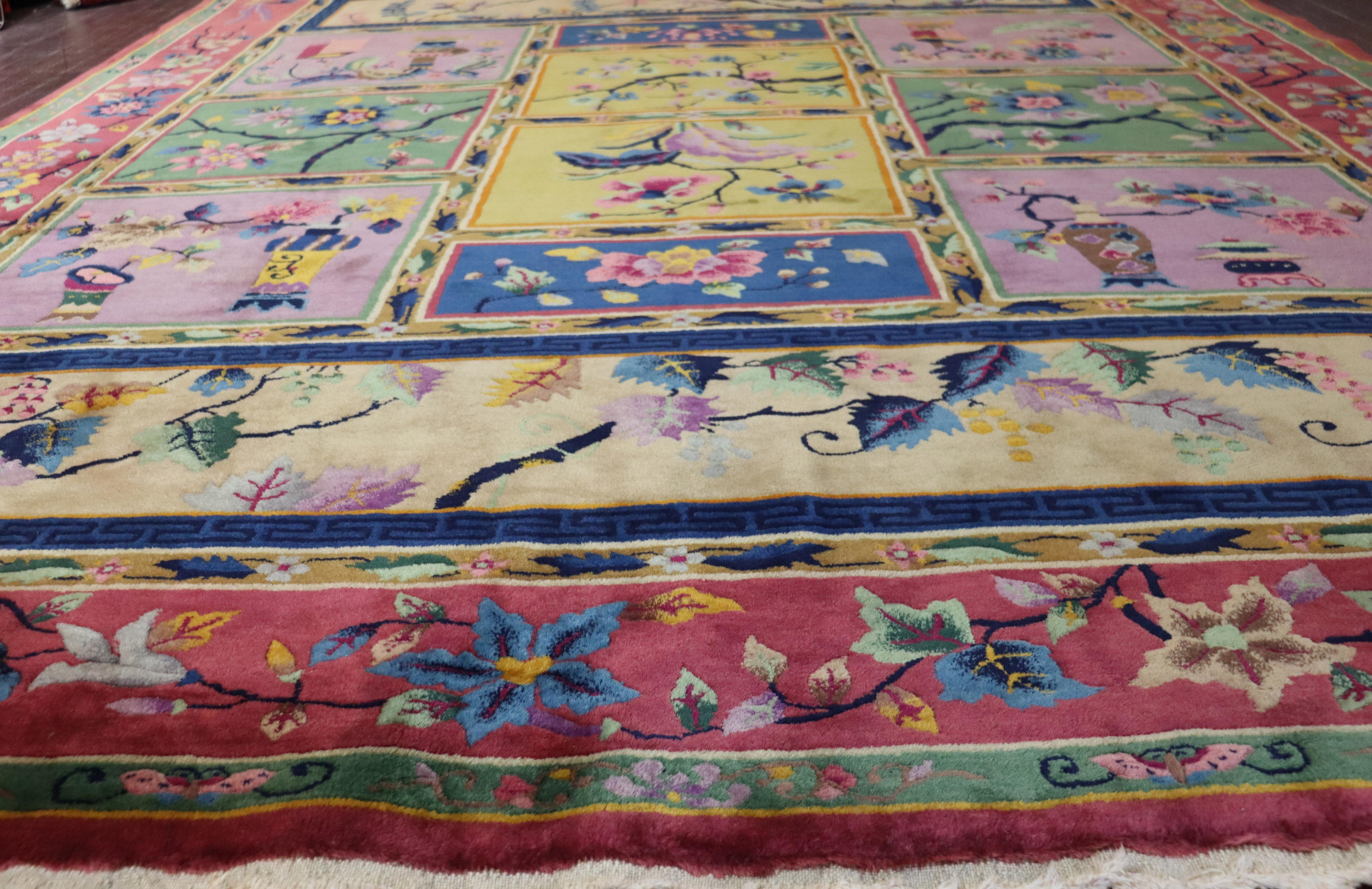 Antiker Art-déco-Teppich, sehr ungewöhnlich im Angebot 3