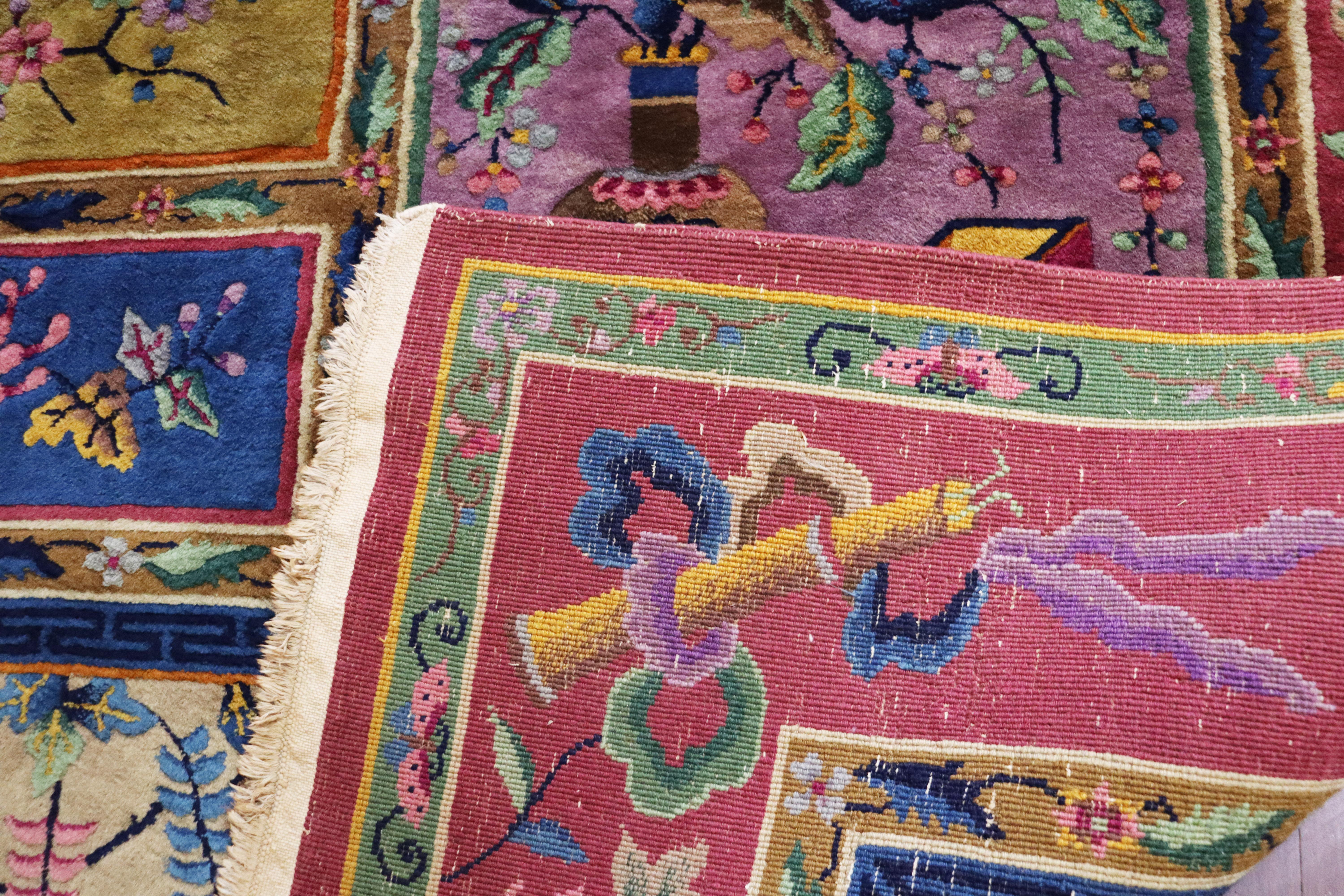 Antiker Art-déco-Teppich, sehr ungewöhnlich (Chinesisch) im Angebot