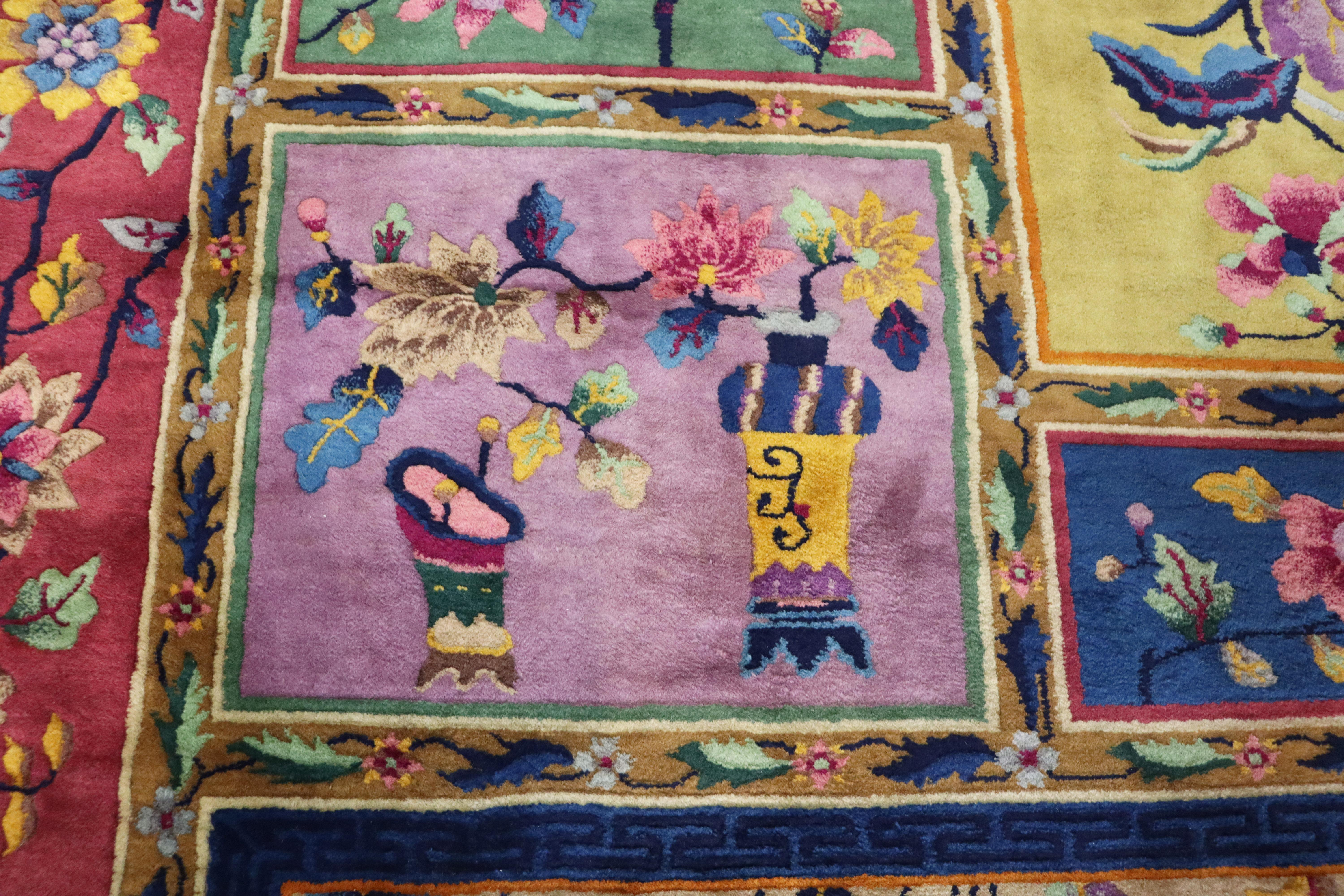 Antiker Art-déco-Teppich, sehr ungewöhnlich im Zustand „Hervorragend“ im Angebot in Evanston, IL