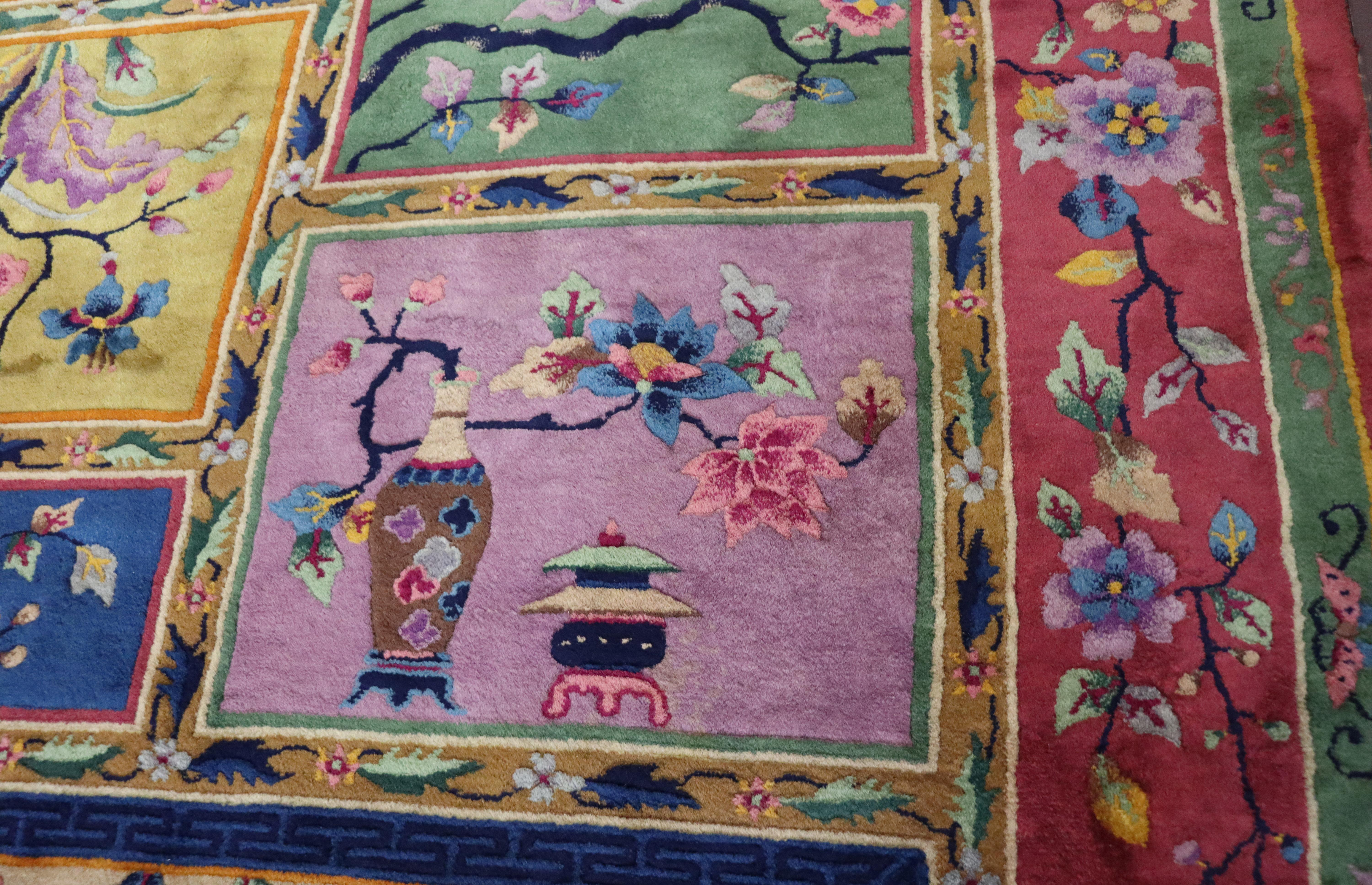 Antiker Art-déco-Teppich, sehr ungewöhnlich im Angebot 1