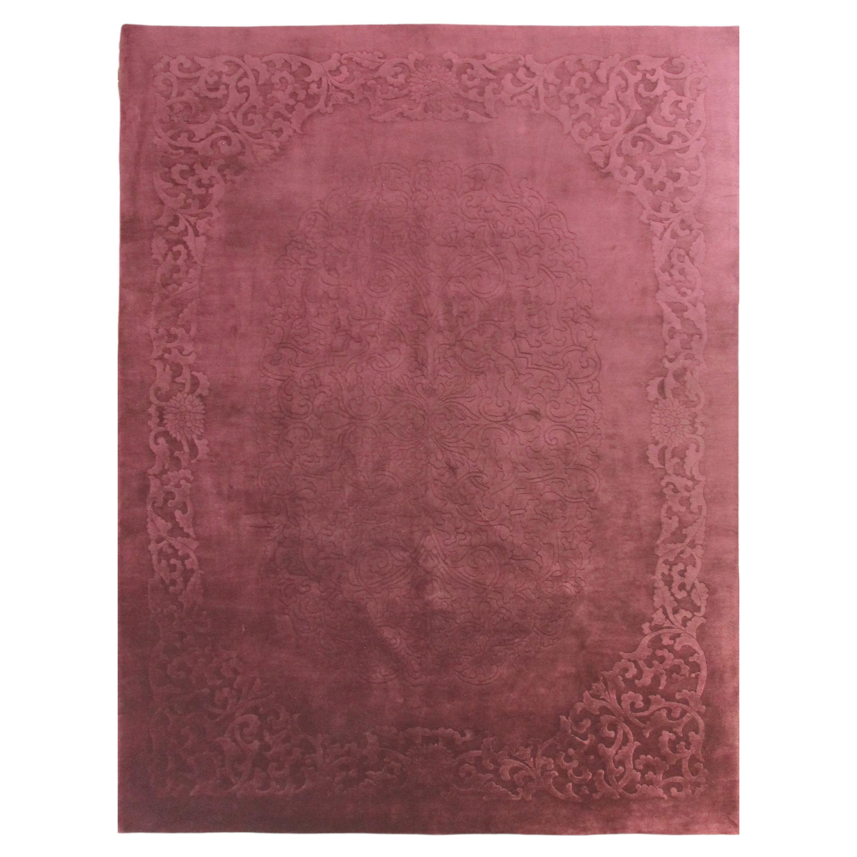 Antique Art Deco Carpet, Solid Light Purple, 8'9" x 11'6" For Sale