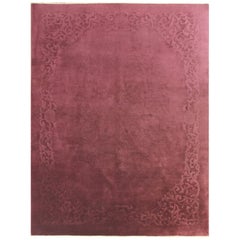 Antiker Art-Déco-Teppich, massiver lila