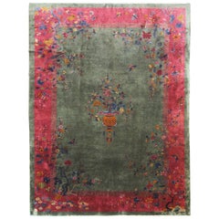 Antique Art Deco Carpet, the Bird and Butterfly