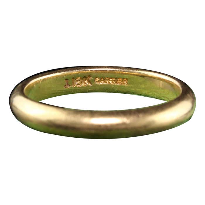 Antique Art Deco Cartier 18K Yellow Gold Classic Wedding Band For Sale ...