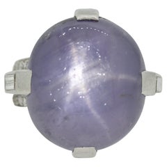 Cartier Art Deco Star Sapphire Diamond Platinum Ring