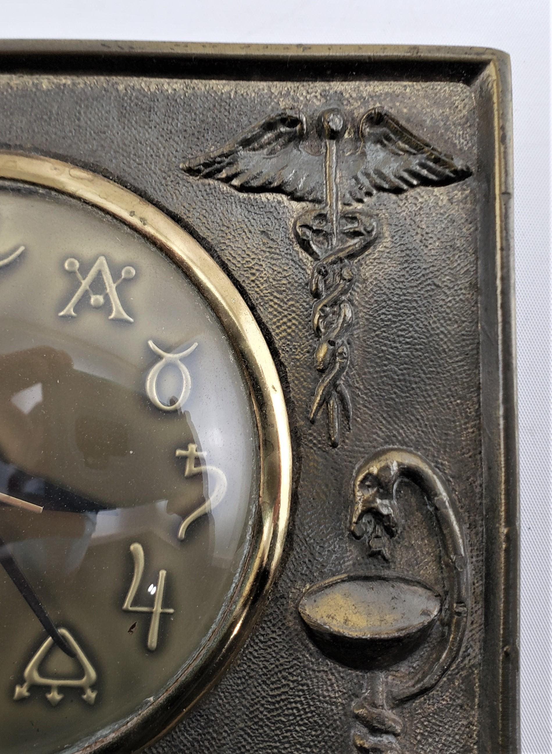 Antique Art Deco Medical, Pharmaceutical or Apothecary Inspired Desk Clock For Sale 4
