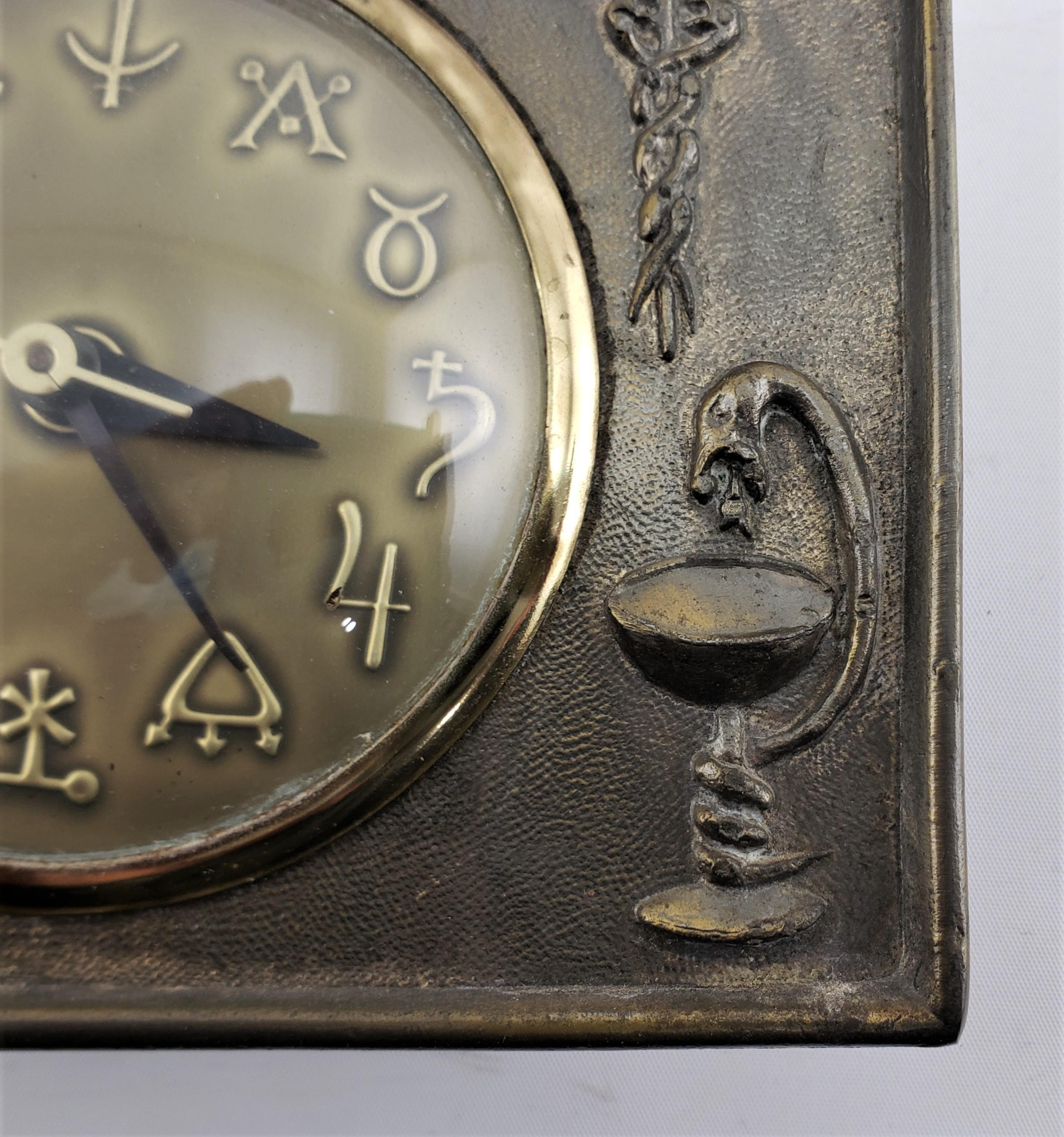 Antique Art Deco Medical, Pharmaceutical or Apothecary Inspired Desk Clock For Sale 5