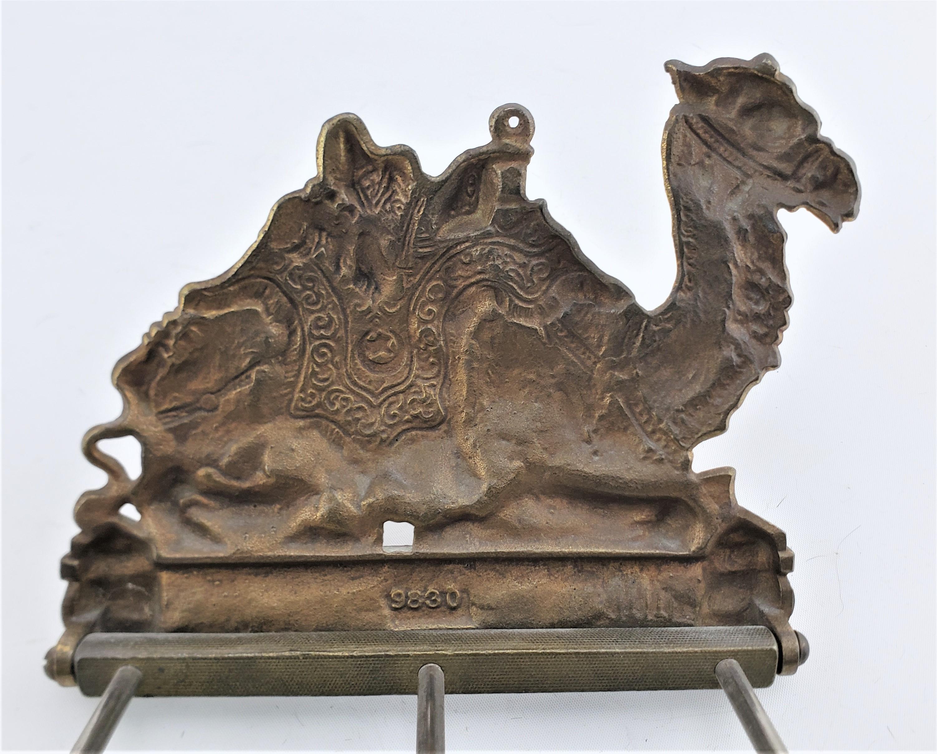 Antique Art Deco Cast Bronze & Brass Collapsible Book Stand with Camels For Sale 5