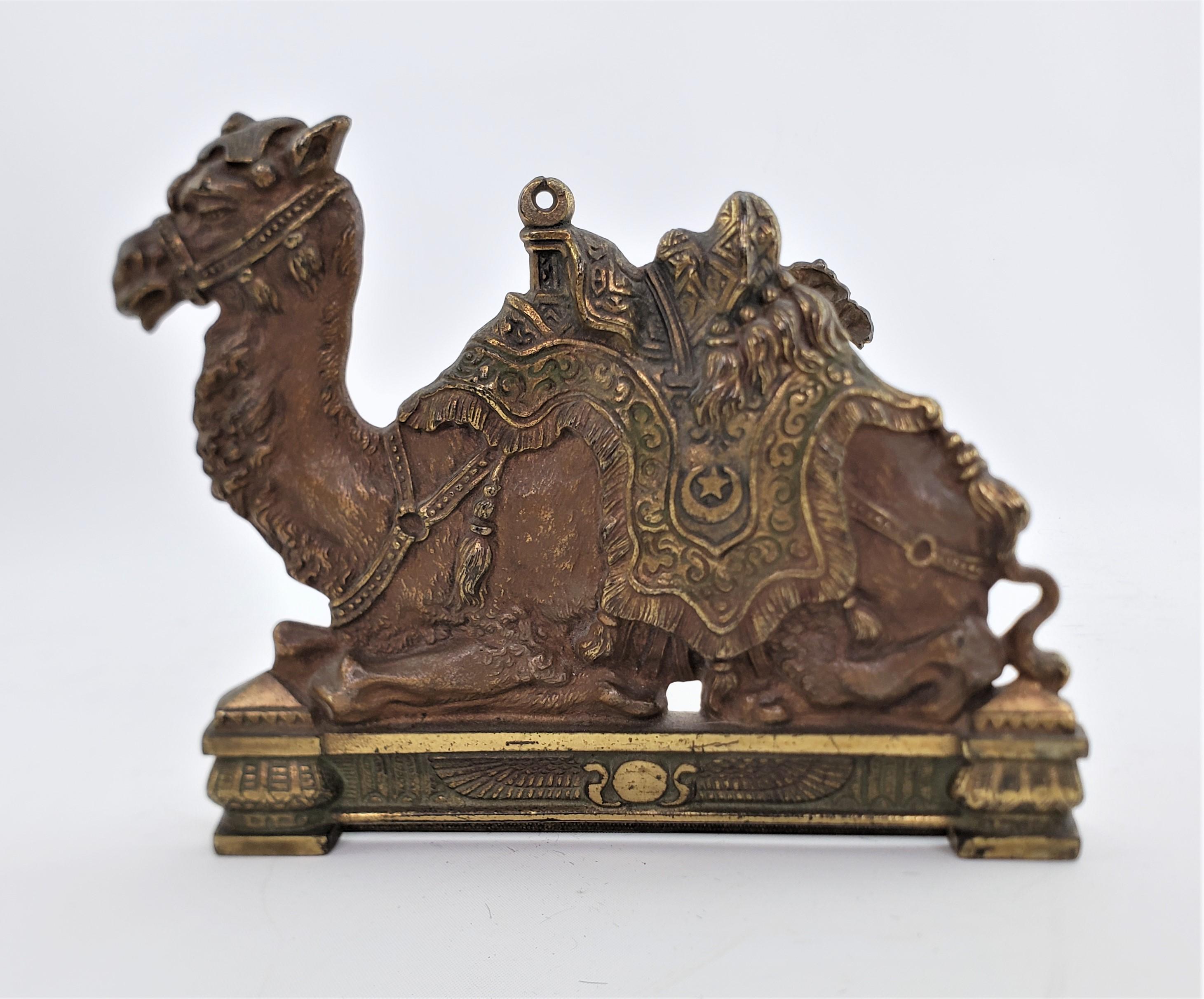 Austrian Antique Art Deco Cast Bronze & Brass Collapsible Book Stand with Camels For Sale