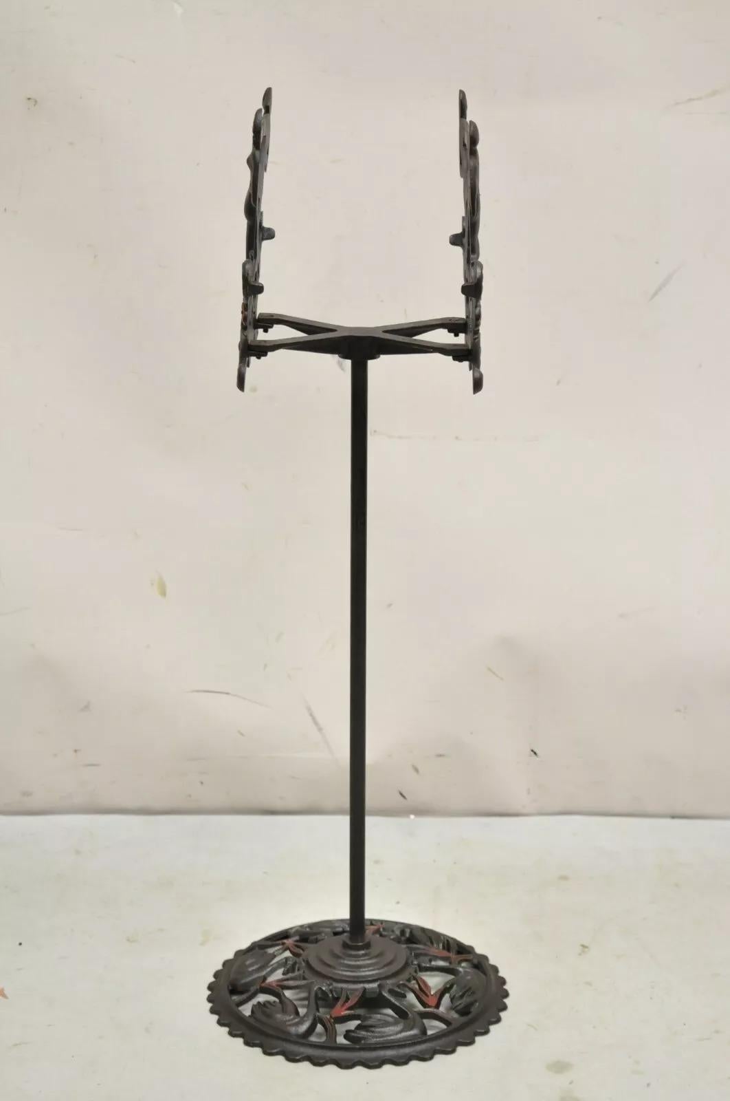 Antique Art Deco Cast Iron Figural Dancers Fish Bowl Stand 1