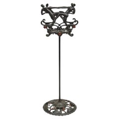 Antique Art Deco Cast Iron Figural Dancers Fish Bowl Stand