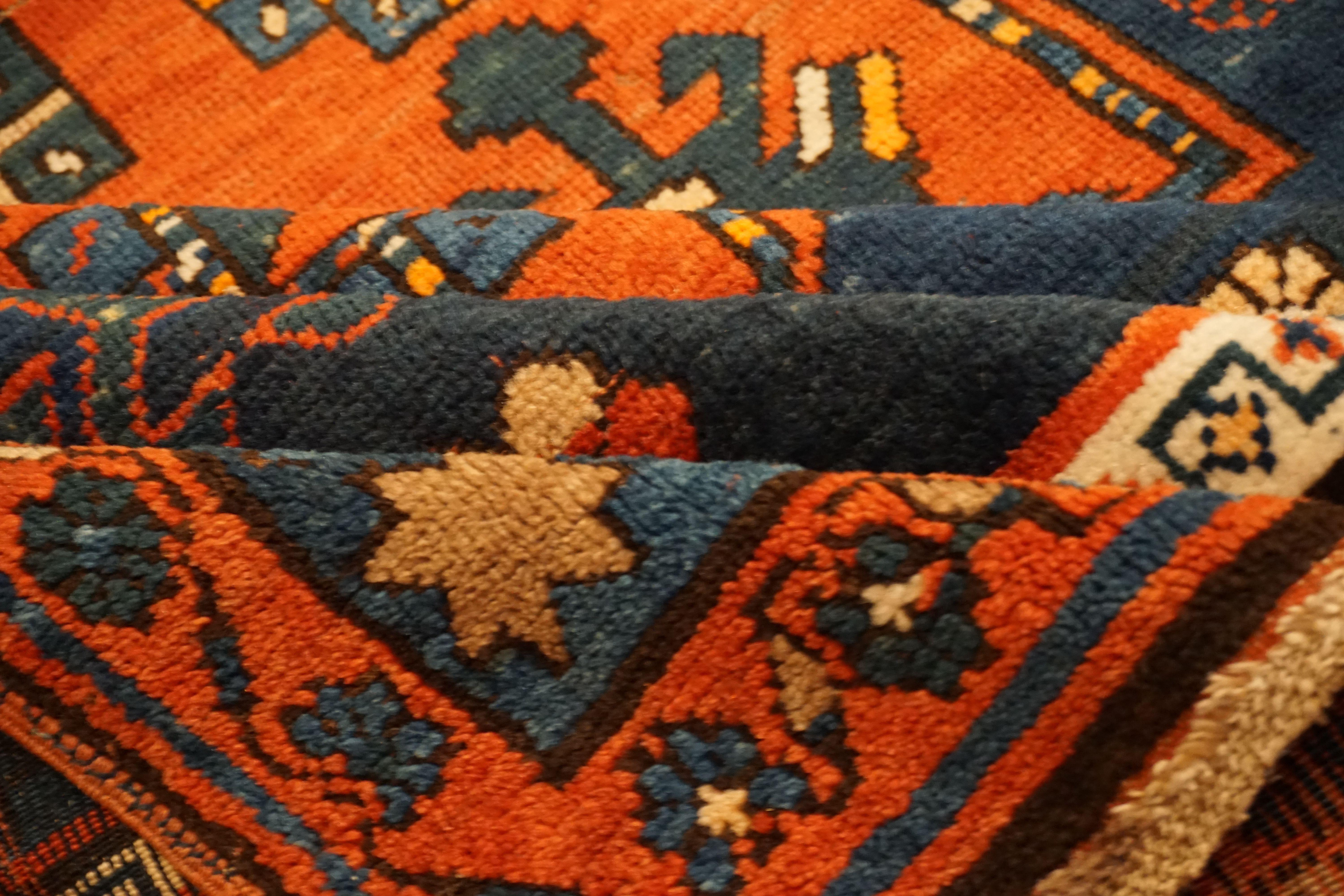 Antique Art Deco Caucasian Kazak Carpet, circa 1890 For Sale 1