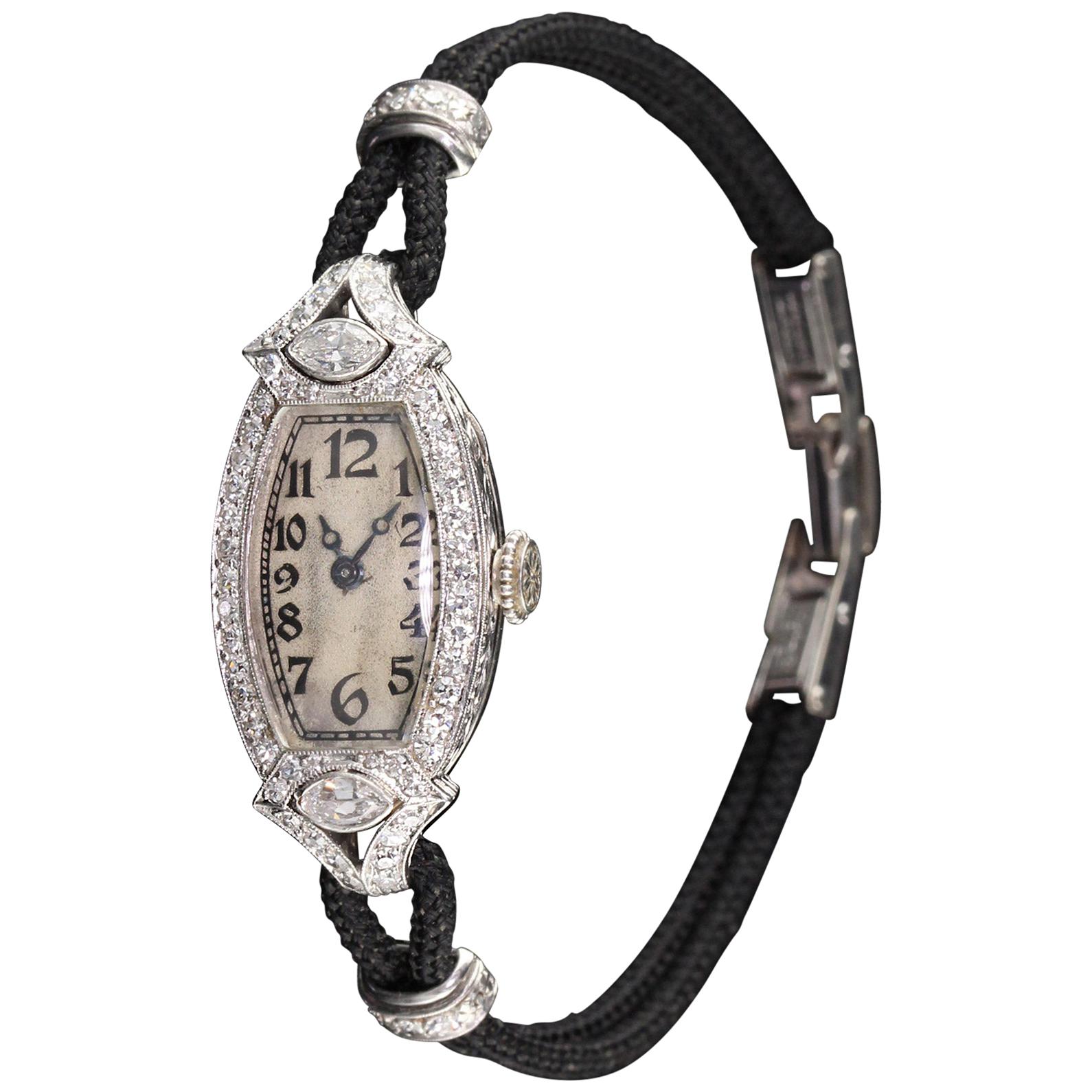 Antique Art Deco CH Meylan Diamond Watch