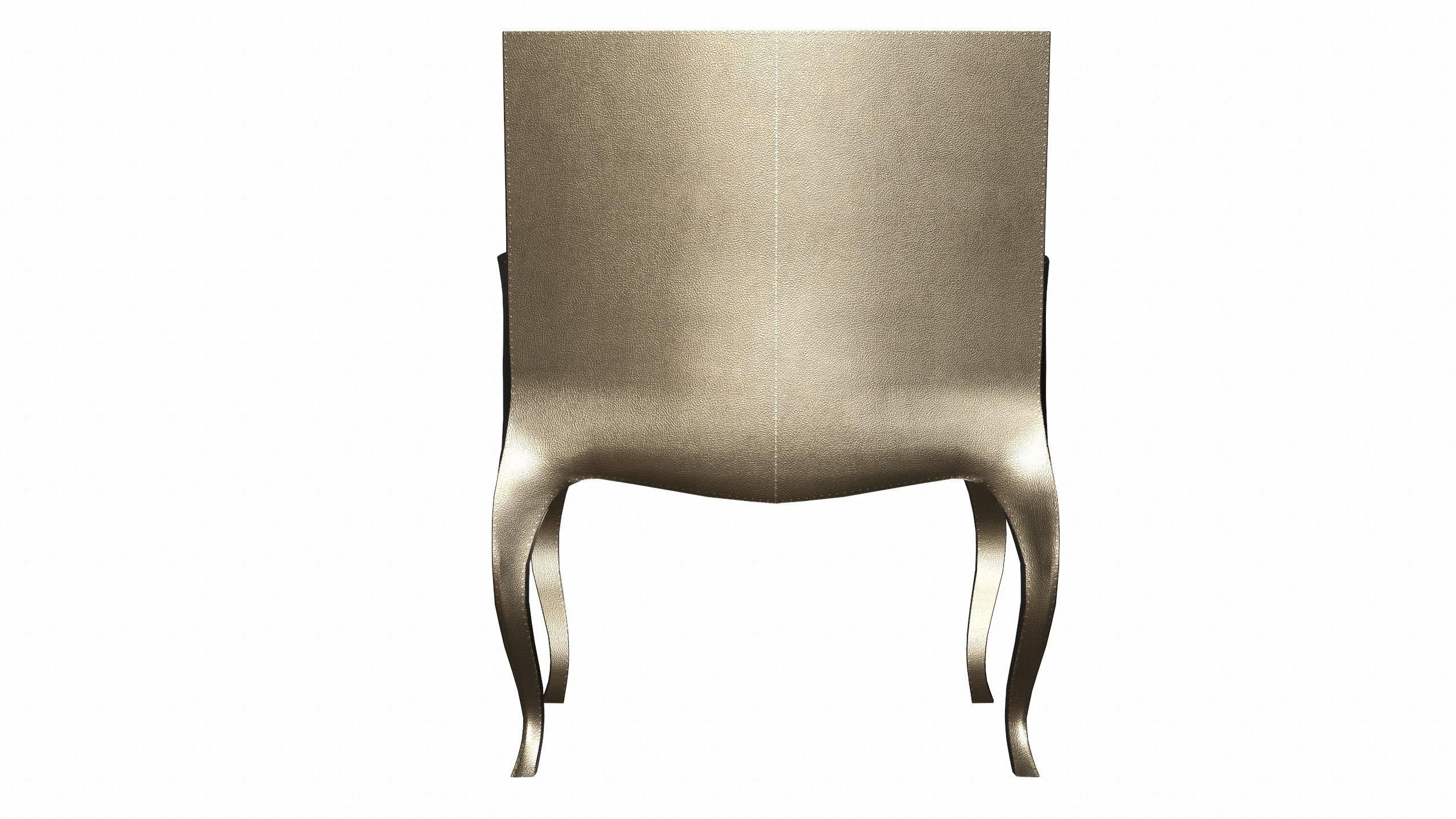 Antike Art-Déco-Stühle, fein gehämmert in Messing von Paul Mathieu im Angebot 2