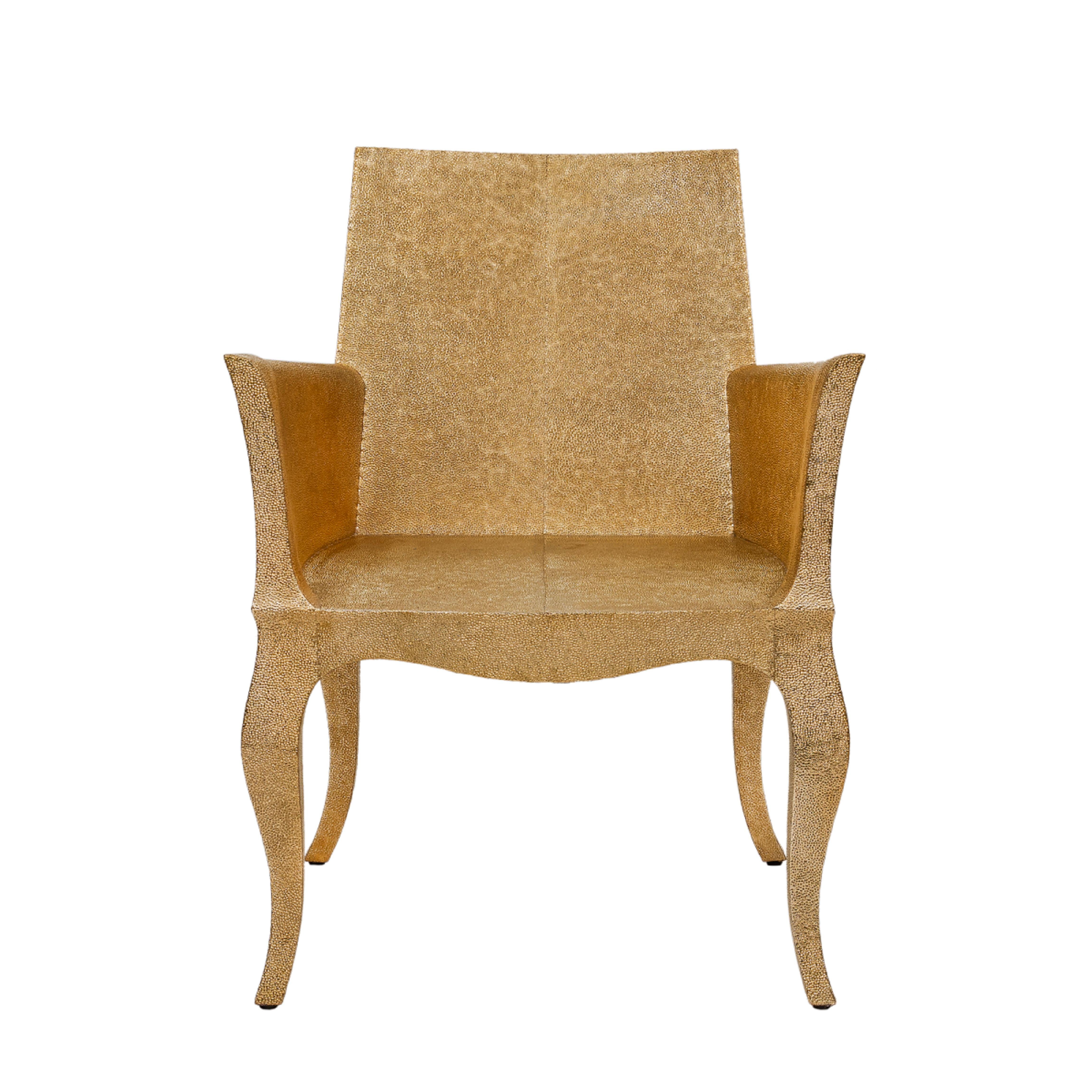 Antike Art-Déco-Stühle, fein gehämmert in Messing von Paul Mathieu im Angebot 9