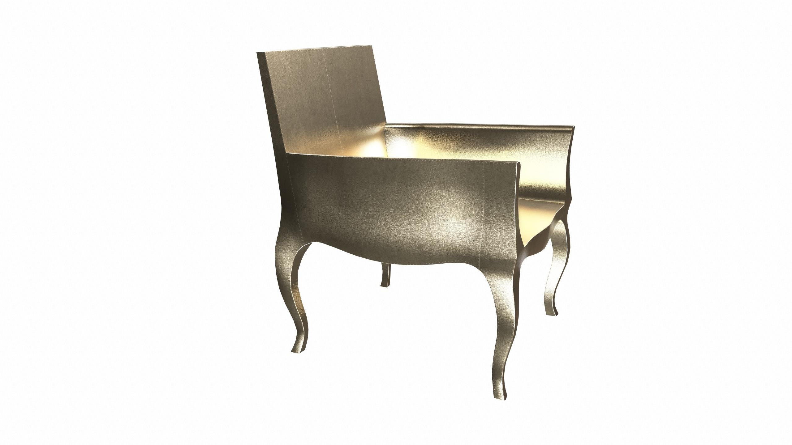 Antique Art Deco Chairs Fine Hammered in Brass by Paul Mathieu In New Condition For Sale In New York, NY