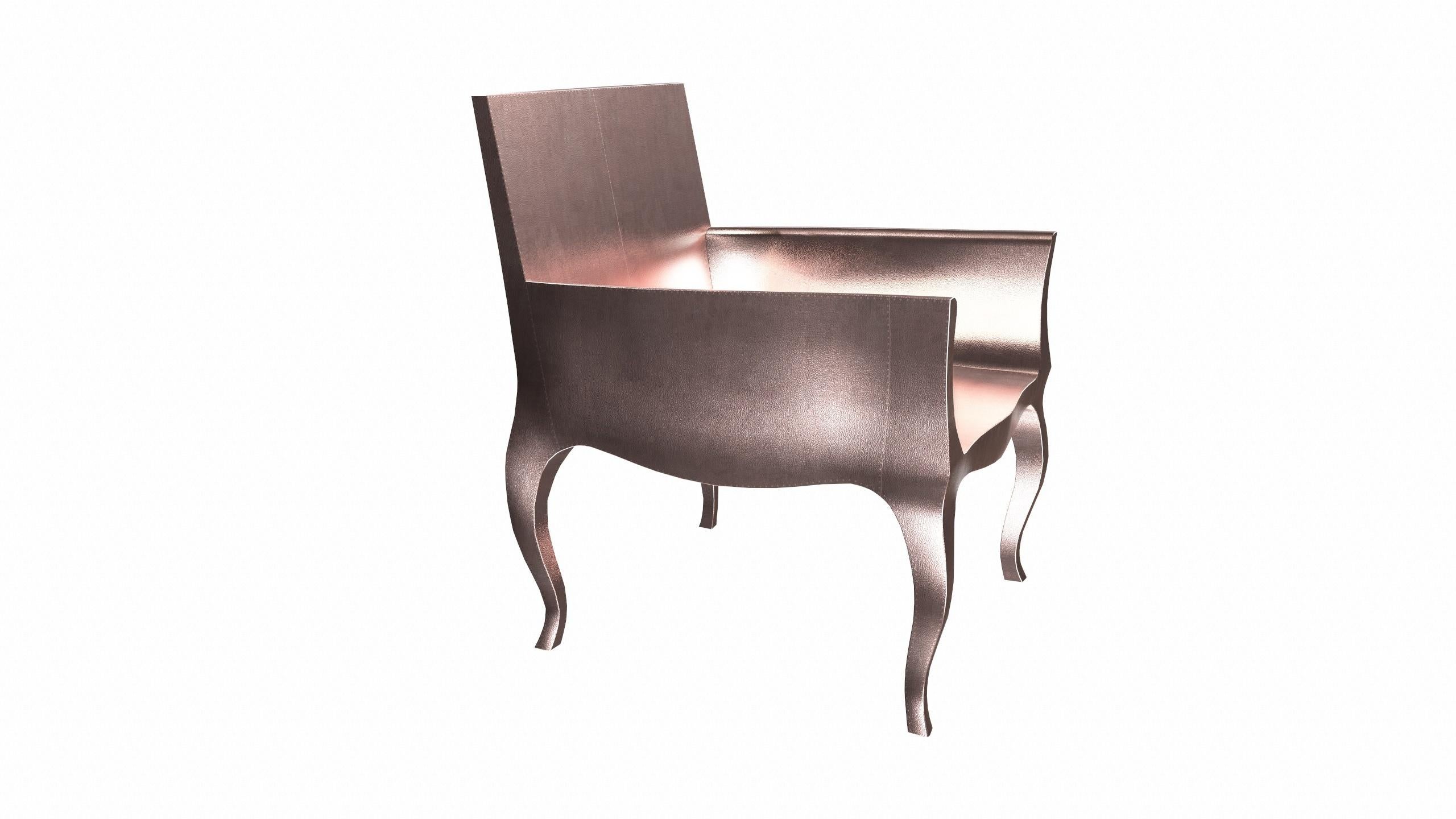 Antike Art-Déco-Stühle, fein gehämmert in Kupfer von Paul Mathieu im Angebot 2