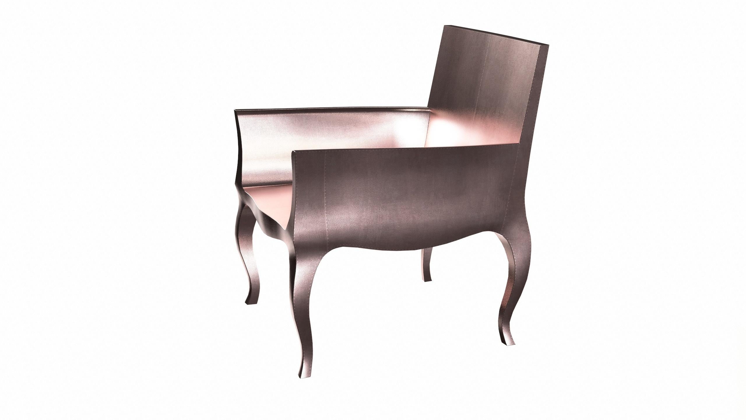 Antique Art Deco Chairs Fine Hammered in Copper by Paul Mathieu In New Condition For Sale In New York, NY