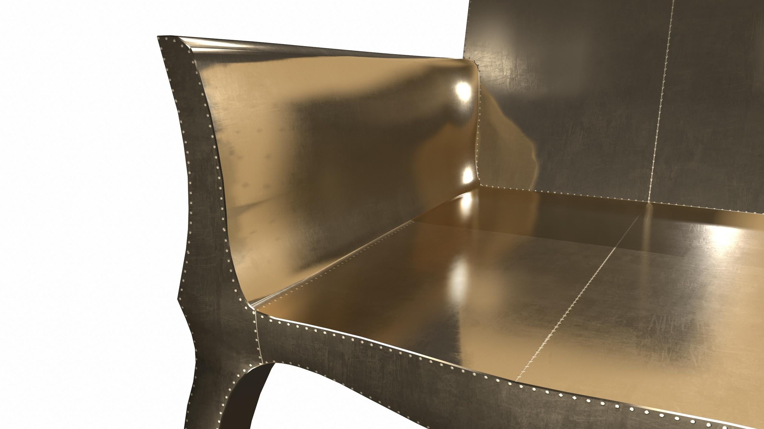 Antike Art-Déco-Stühle aus glattem Messing von Paul Mathieu für S. Odegard (Sonstiges) im Angebot