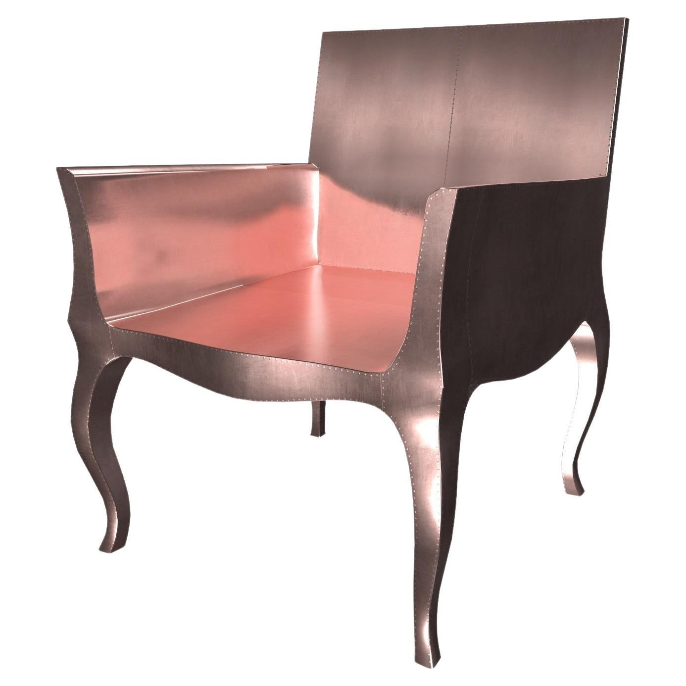 Antike Art déco-Stühle im Art déco-Stil aus glattem Kupfer von Paul Mathieu für S. Odegard im Angebot