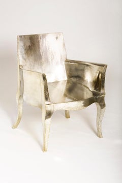 Sedie antiche Art Deco in bronzo bianco liscio di Paul Mathieu per S. Odegard