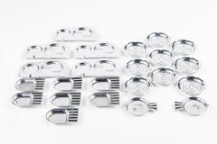 Antique Art Deco Chase & Manning Bowman Chrome Cigarette Ashtrays 1930s