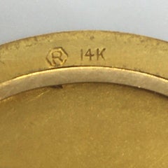 Antique Art Deco Chase Work Lady 14K Gold American Locket Necklace Signed