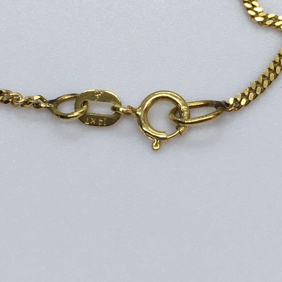 Antique Art Deco Chase Work Snake 14K Gold American Locket Chain Necklace Signed 3