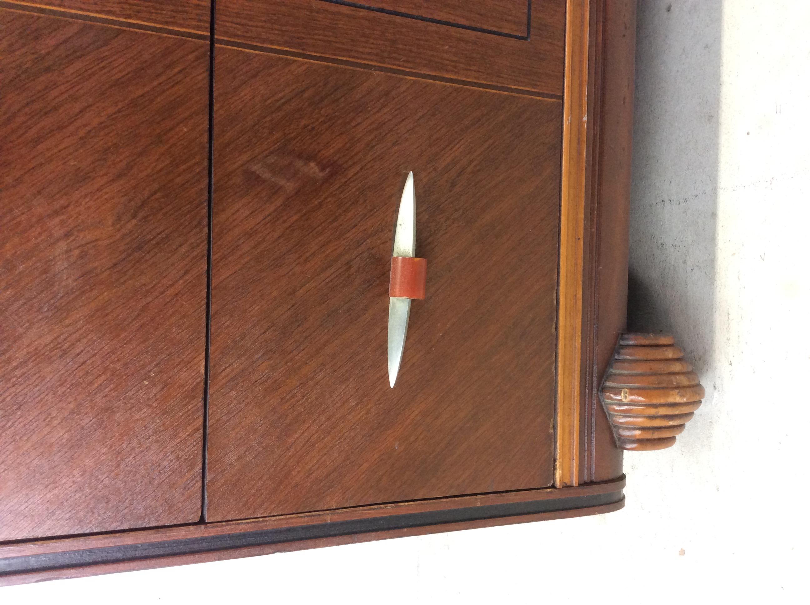 Antique Art Deco Chest of Drawers with Mirror For Sale 4