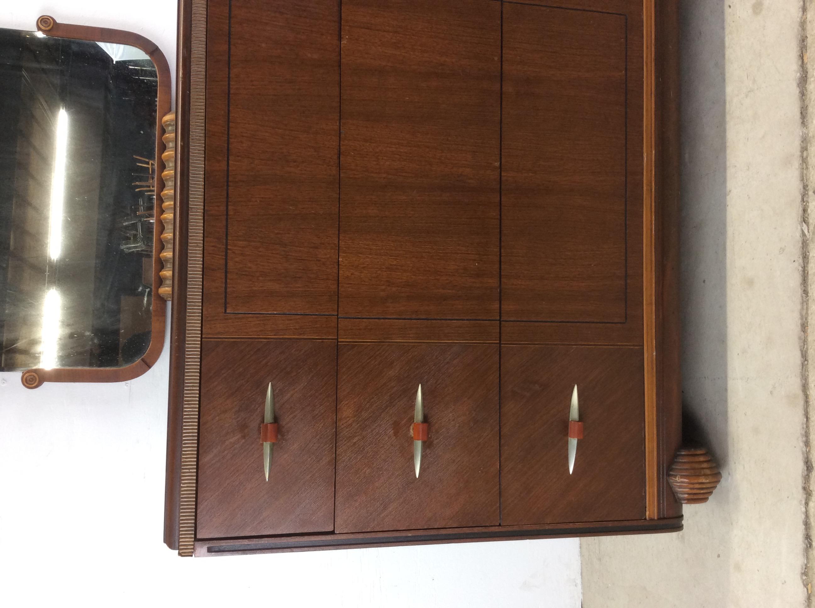 Antique Art Deco Chest of Drawers with Mirror For Sale 2