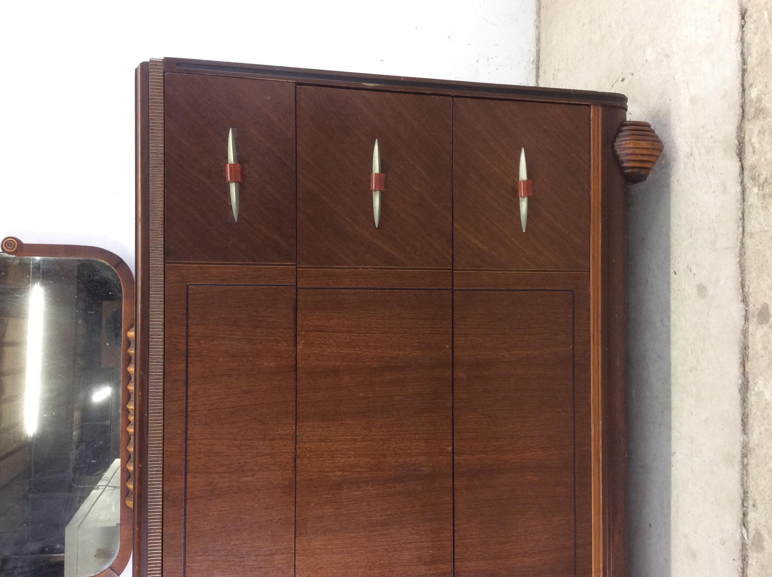 Antique Art Deco Chest of Drawers with Mirror For Sale 3