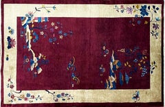 Antique Art Deco Chinese Carpet, C-1920's, Tree of Knowledge
