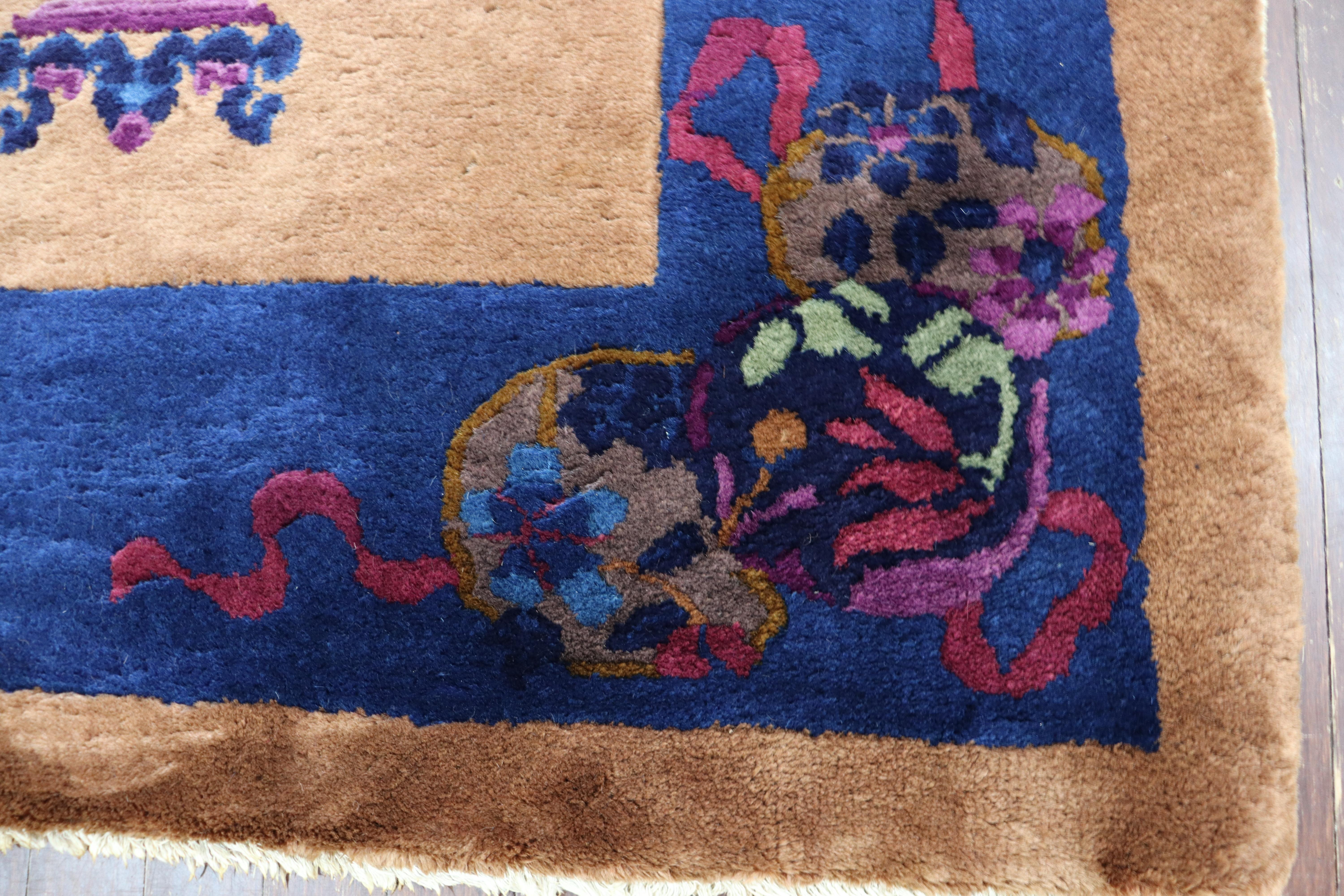 Art déco Tapis chinois Art Déco ancien, 6' x 8'9