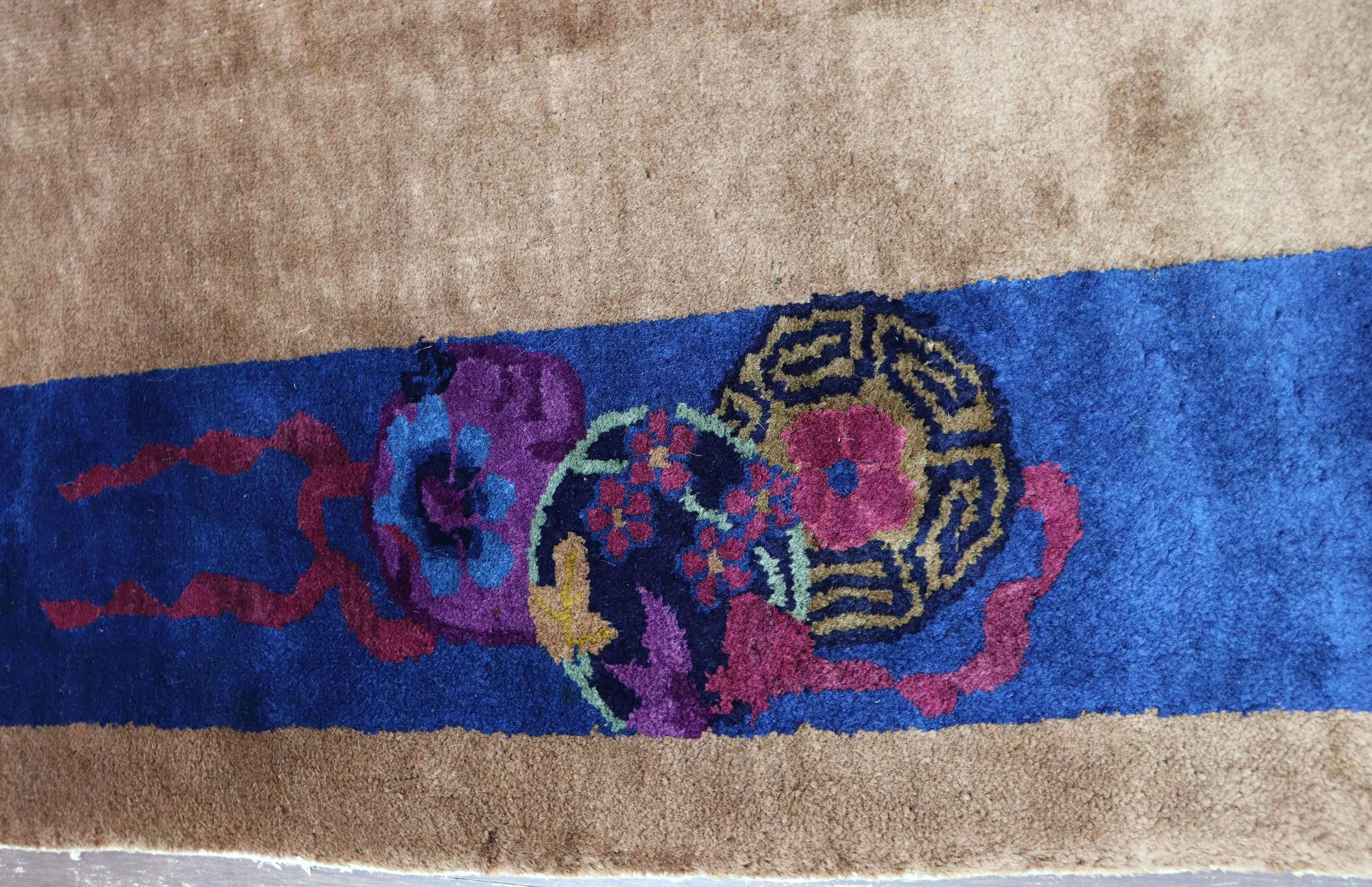 Tapis chinois Art Déco ancien, 6' x 8'9