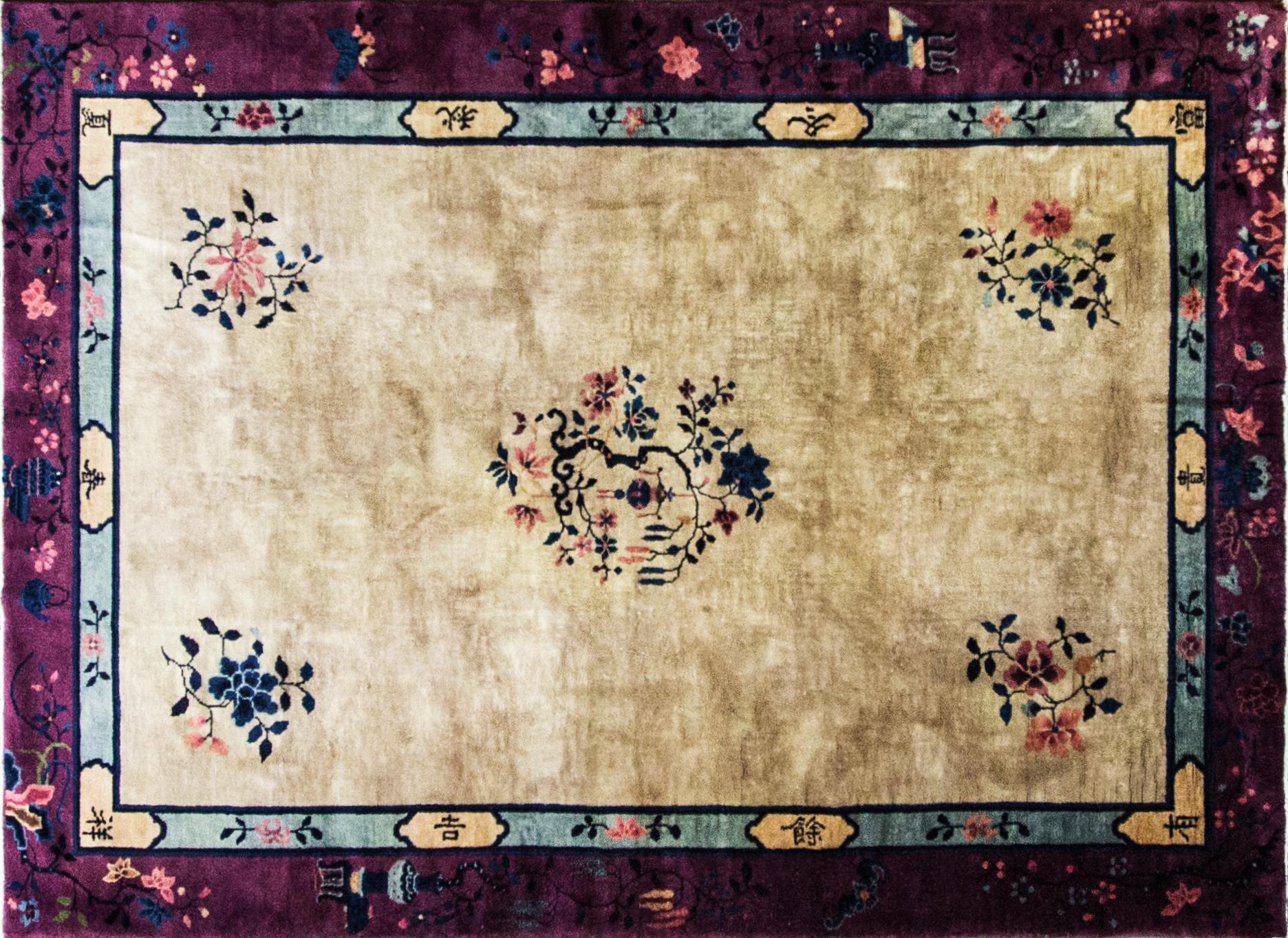 20th Century Antique Art Deco Chinese Carpet For Sale