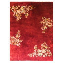 Antique Art Deco Chinese Carpet, 6'6" 9'6"