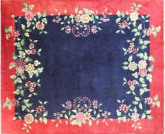 Antique Art Deco Chinese Carpet, Amazing Color, 7'9" x 9'7"