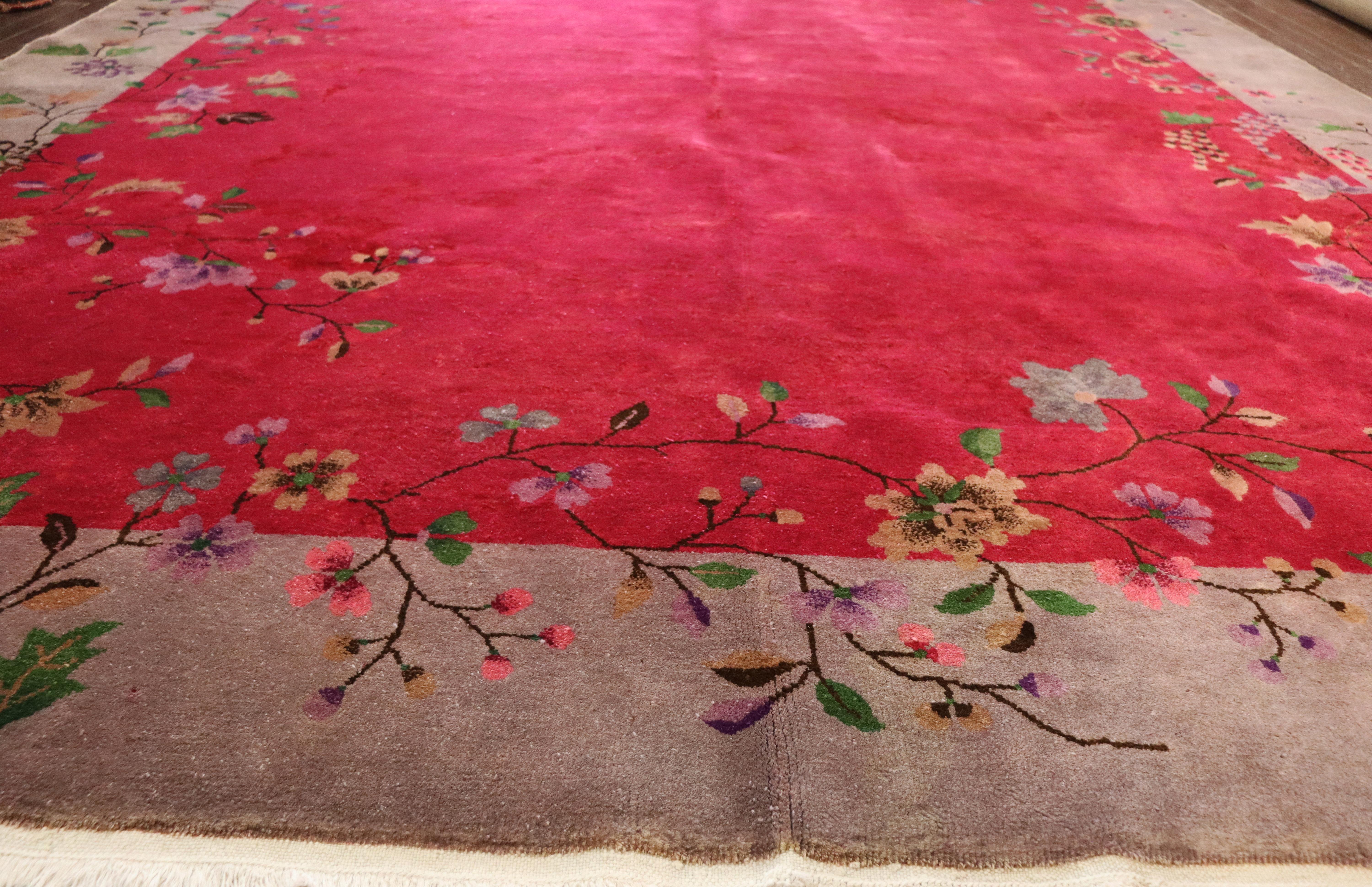 Antique Art Deco Chinese Carpet, Amazing 6