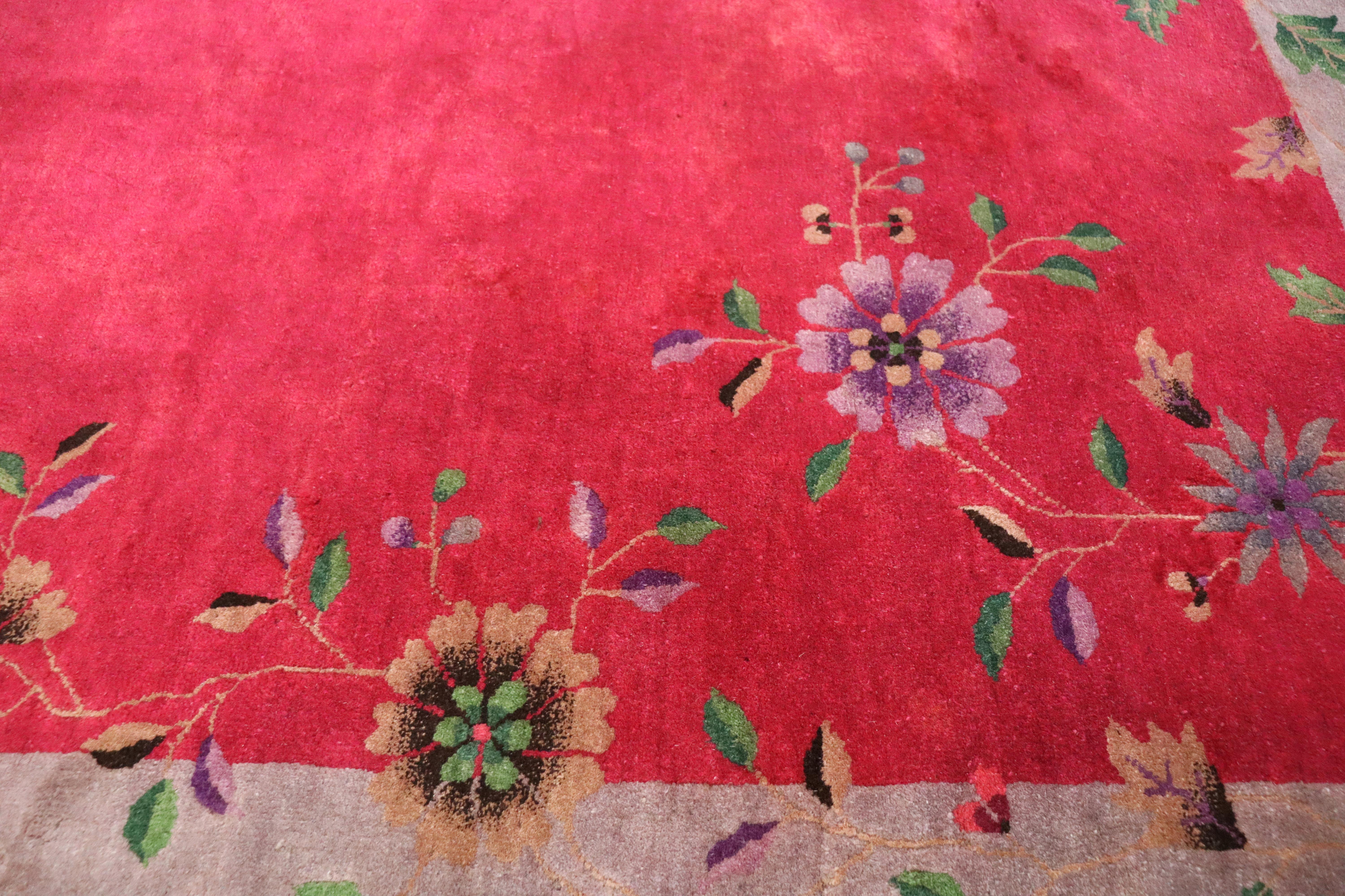 Antique Art Deco Chinese Carpet, Amazing 3