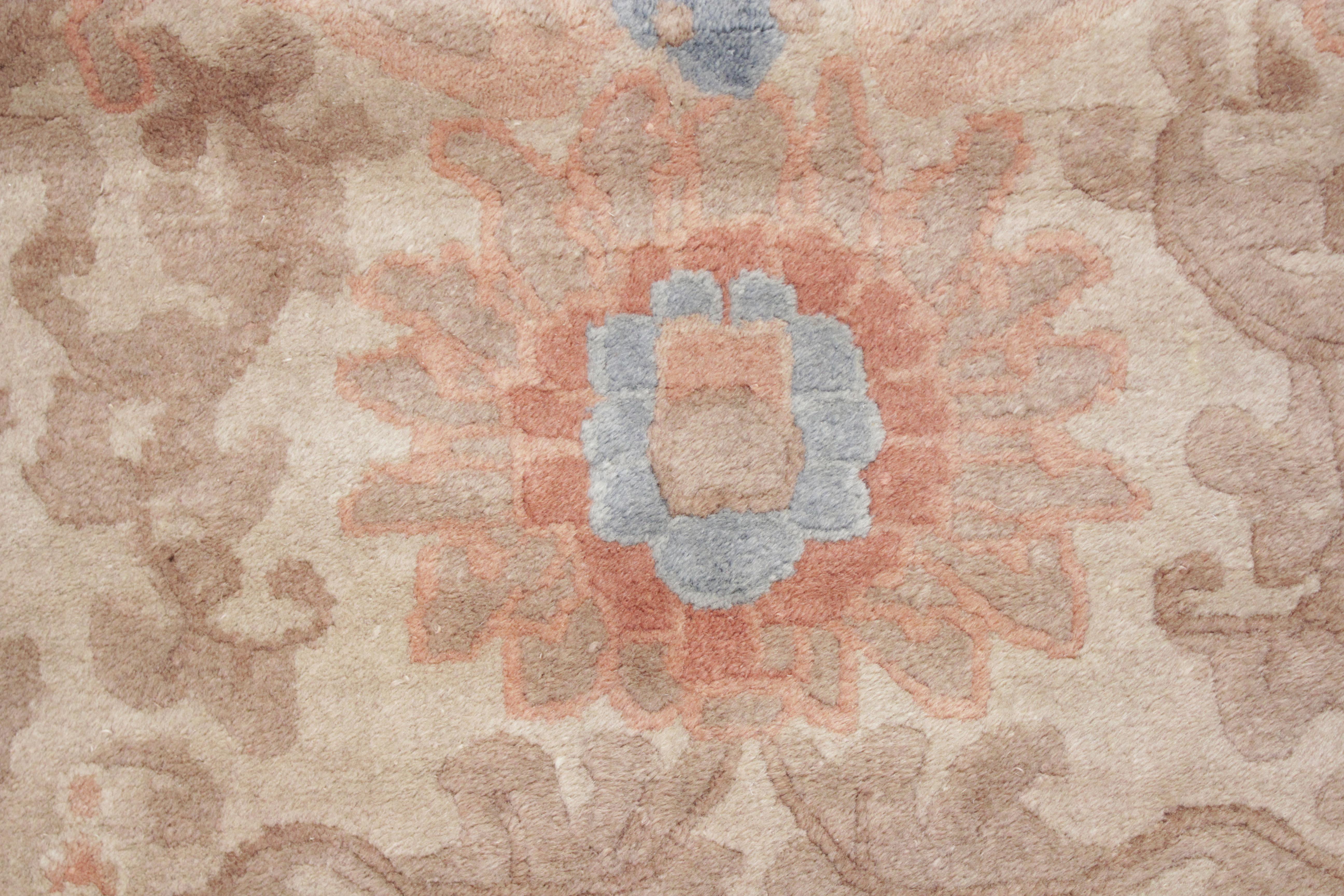 Wool Antique Art Deco Chinese Carpet by Helen Fette For Sale