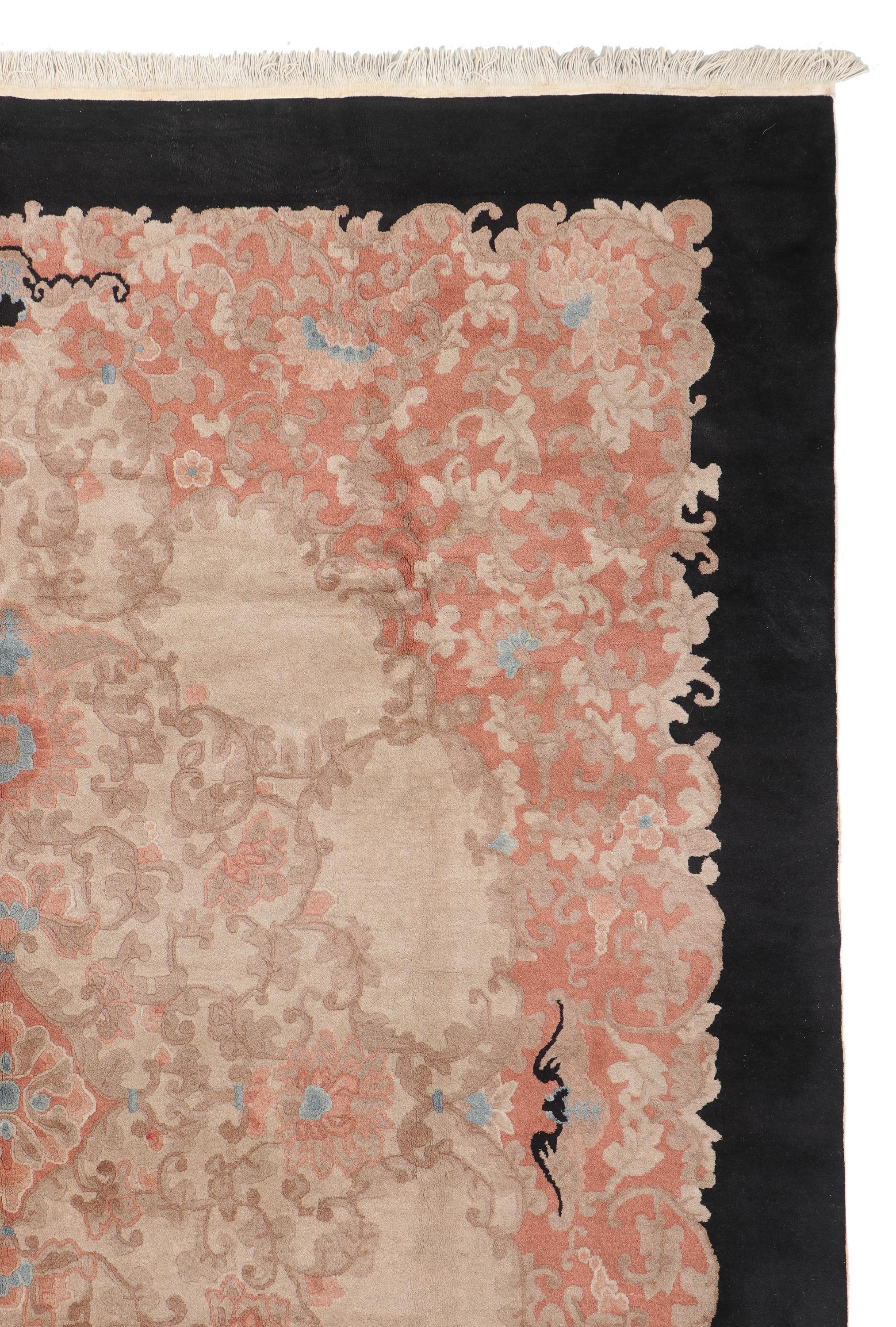 Antique Art Deco Chinese Carpet by Helen Fette For Sale 2