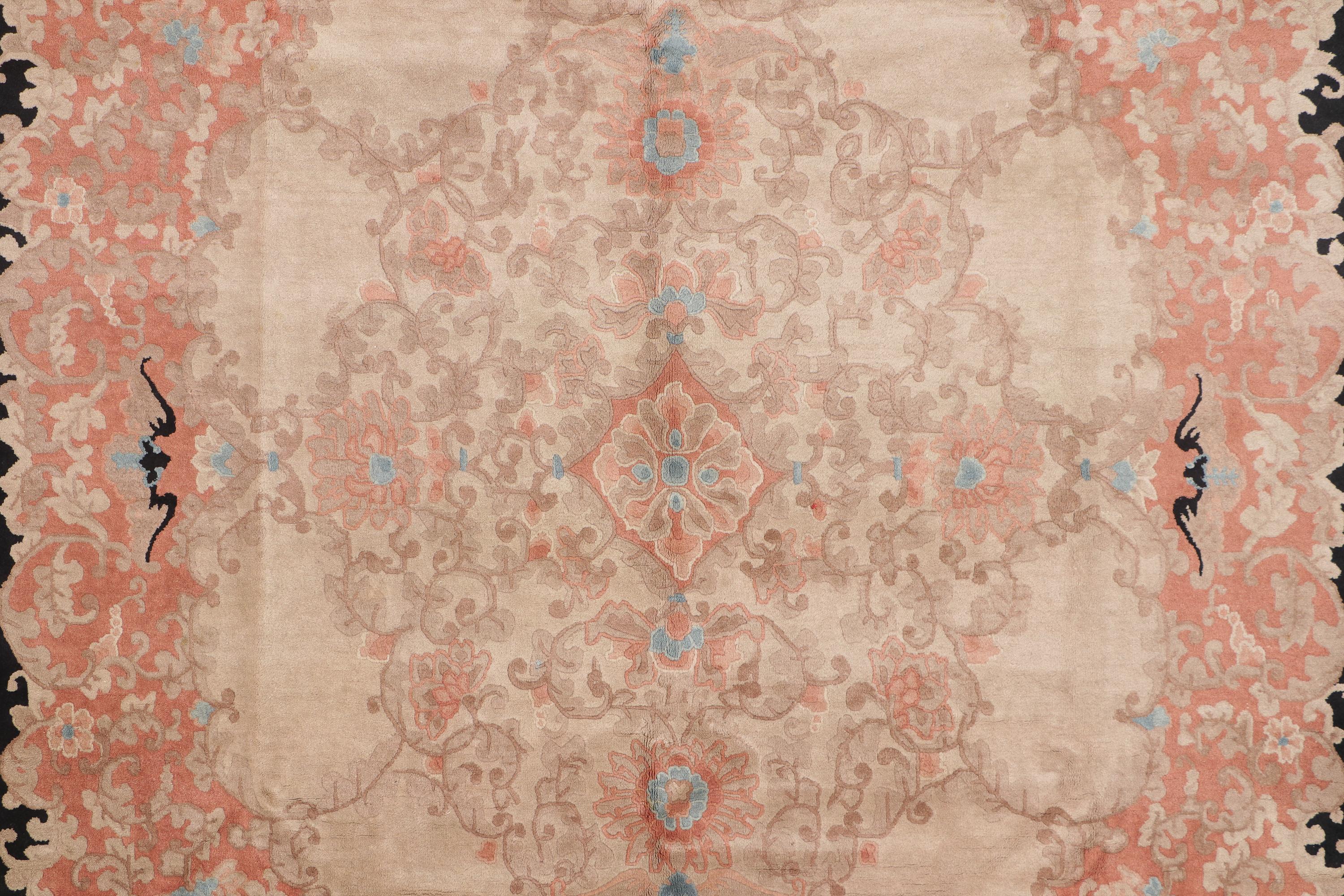 Antique Art Deco Chinese Carpet by Helen Fette For Sale 3