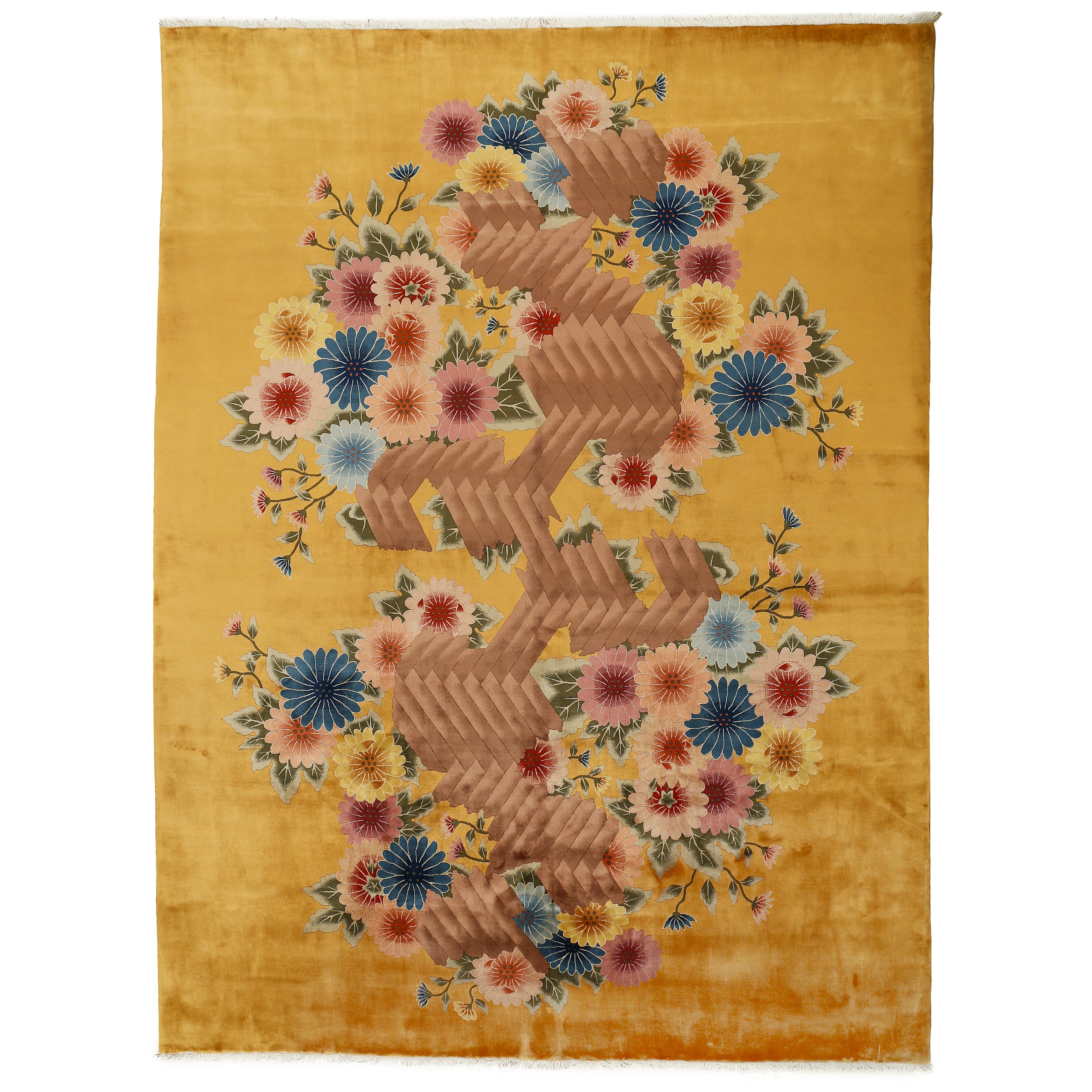 Antique Art Deco Chinese Carpet by Nichols & Co.