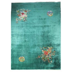 Antique Art Deco Chinese Carpet, Dragon and Paradise