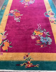 Antique Art Deco Chinese Carpet, Elegant, C-1920's