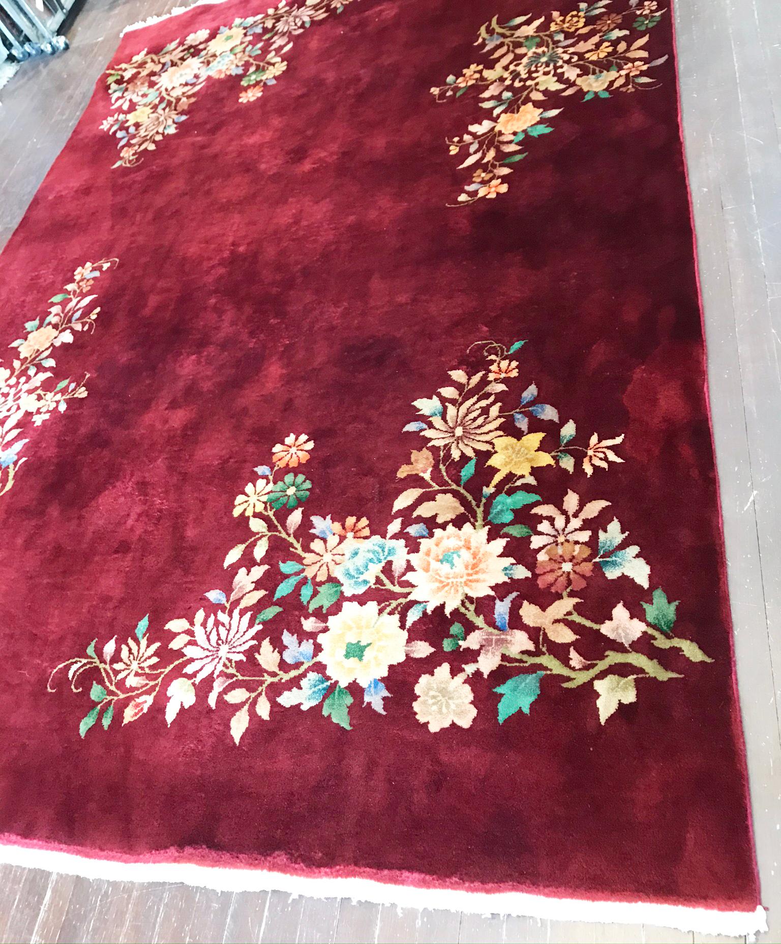 20th Century Antique Art Deco Chinese Carpet, 6'6