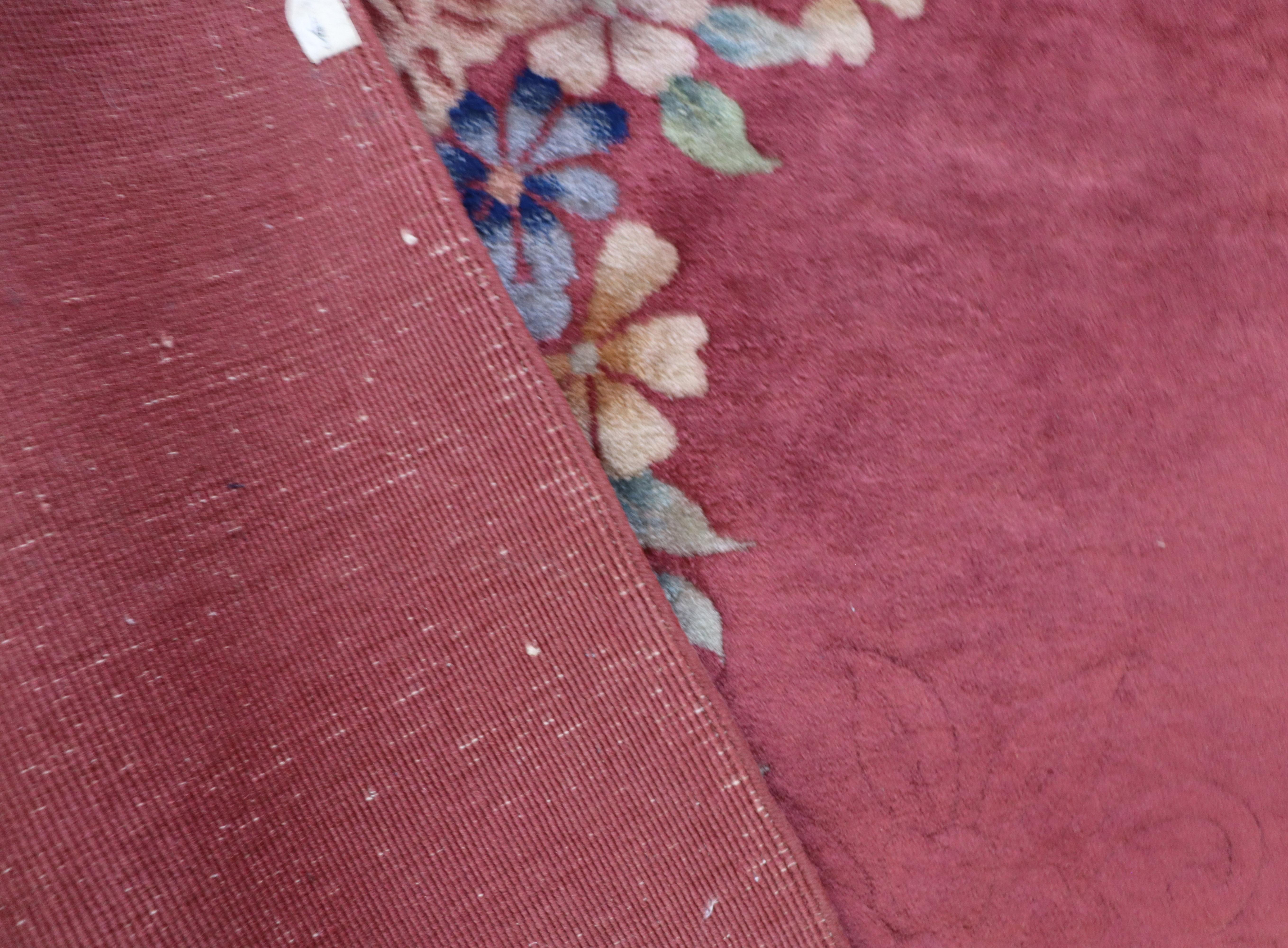 Wool Antique Art Deco Chinese Carpet, 8'8